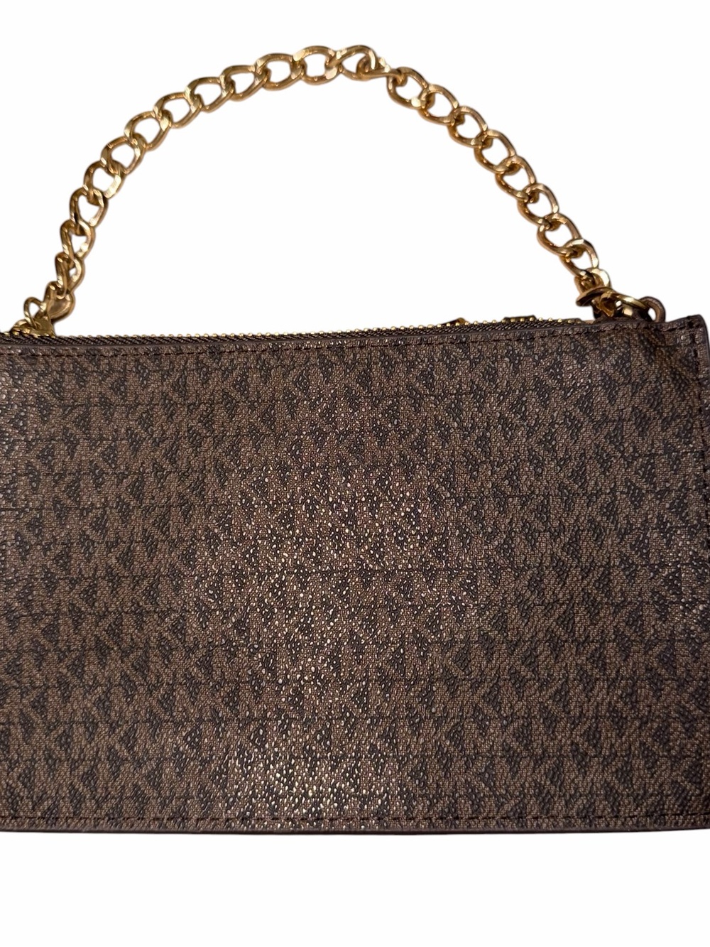 Michael Kors Brown Signature Monogram Belt Bag with Gold Chain - Picture 3 of 7